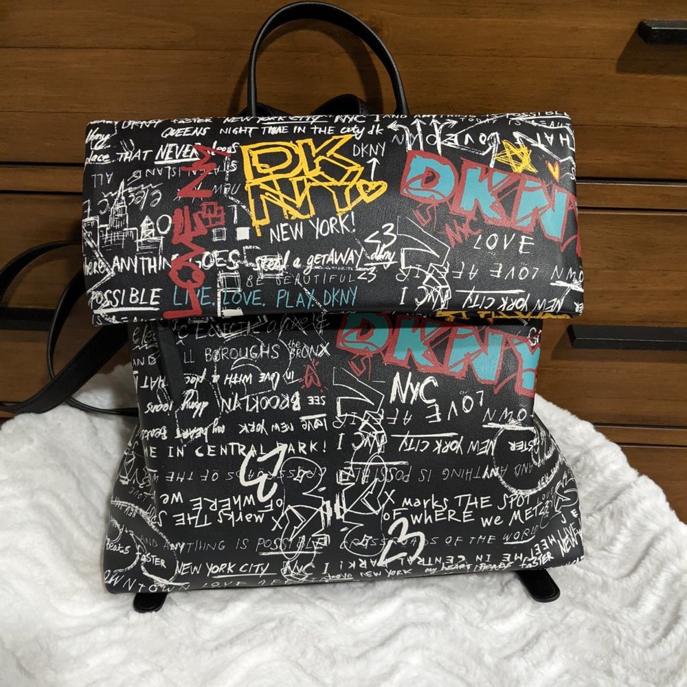 Dkny Tilly Graffiti Backpack Gem